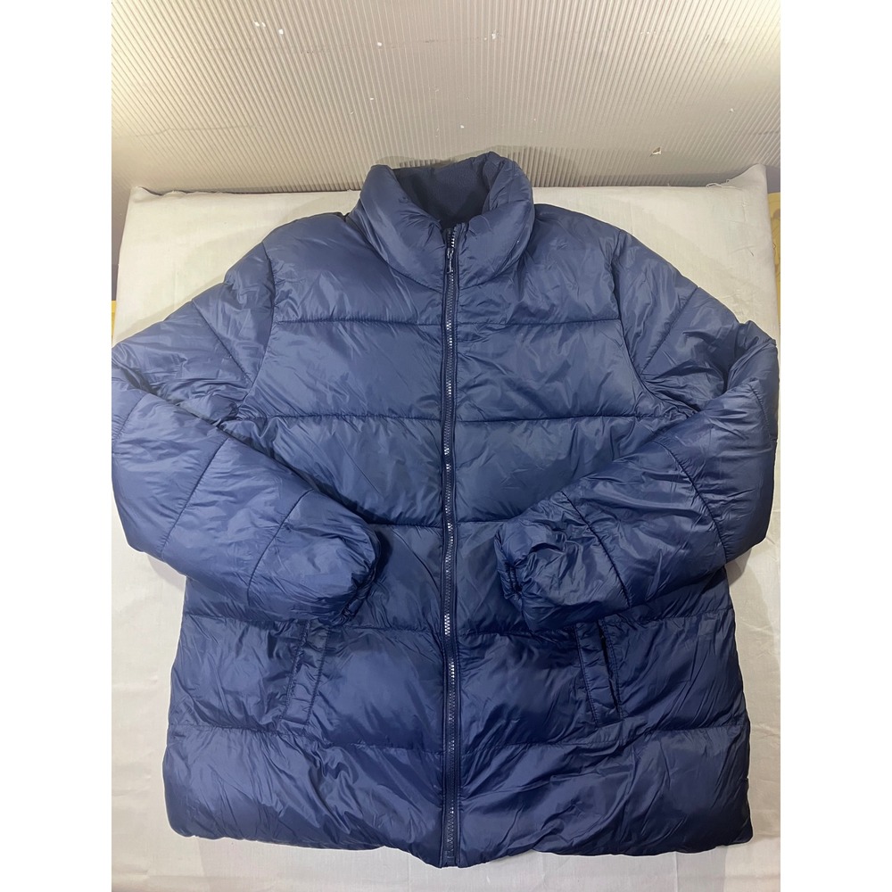 Old Navy Womens Puffer Jacket Navy Blue Full Zip Mock Neck XL